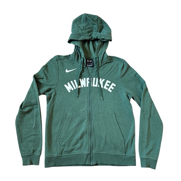 Nike Women’s Size S Green Milwaukee Zip-Up Hoodie NBA Basketball Sports Casual - Picture 1 of 6